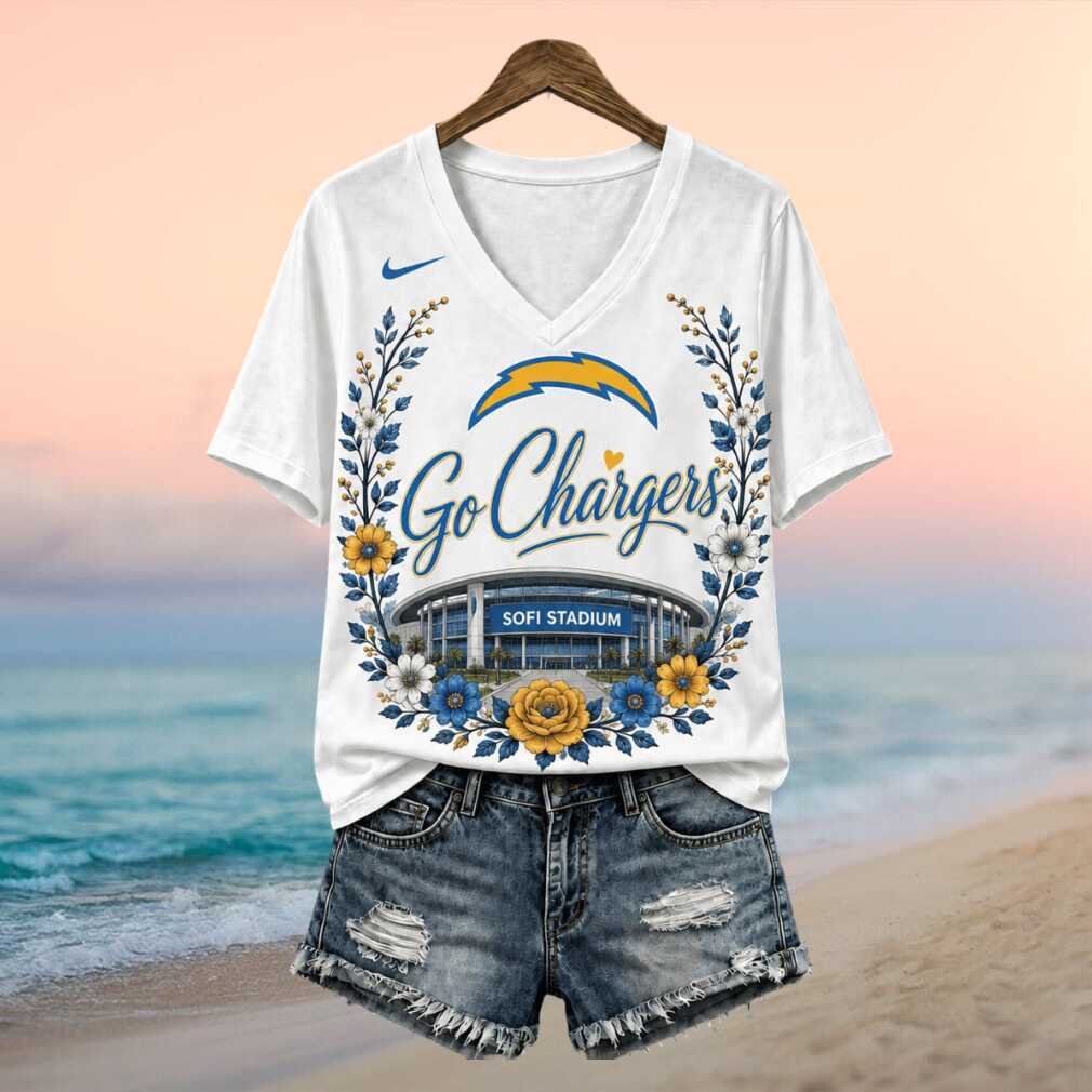 Los Angeles Chargers SoFi Stadium Floral V Neck Shirt