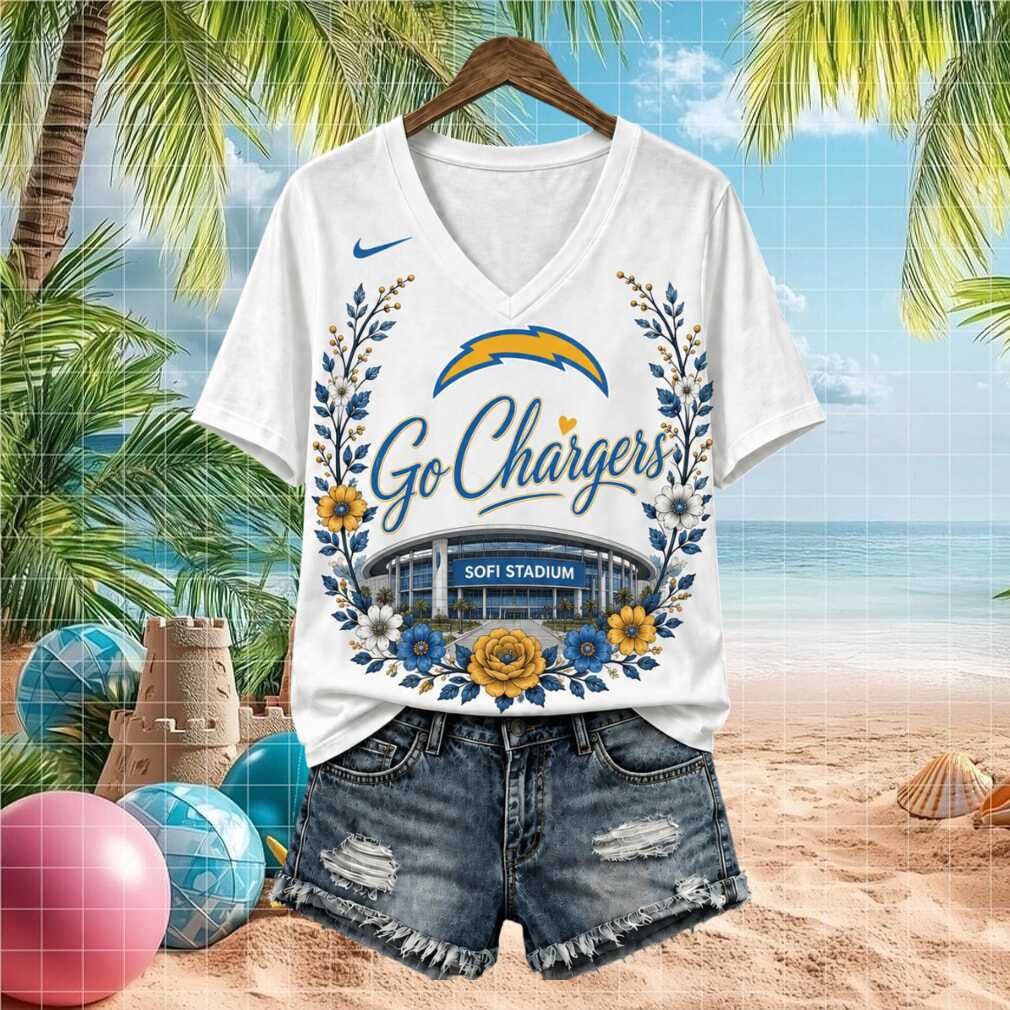 Los Angeles Chargers SoFi Stadium Floral V Neck Shirt