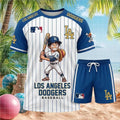 Los Angeles Dodgers Luffy Anime Fan Baseball Shirt