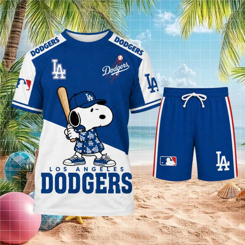 Los Angeles Dodgers Snoopy Cartoon Baseball Shirt