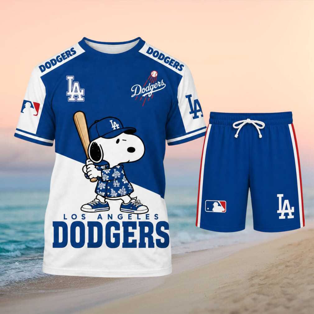 Los Angeles Dodgers Snoopy Cartoon Baseball Shirt