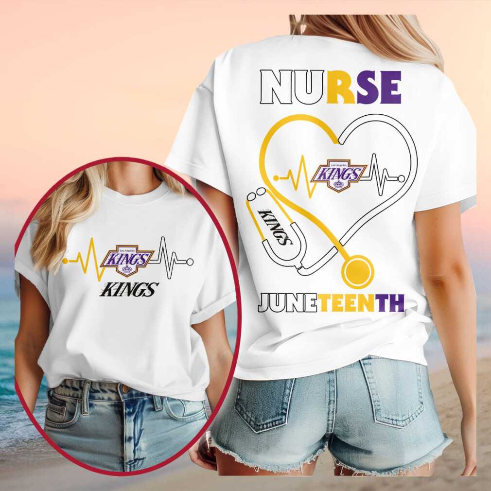 Los Angeles Kings Hockey Nurse Juneteenth 2026 Heart Stethoscope Shirt