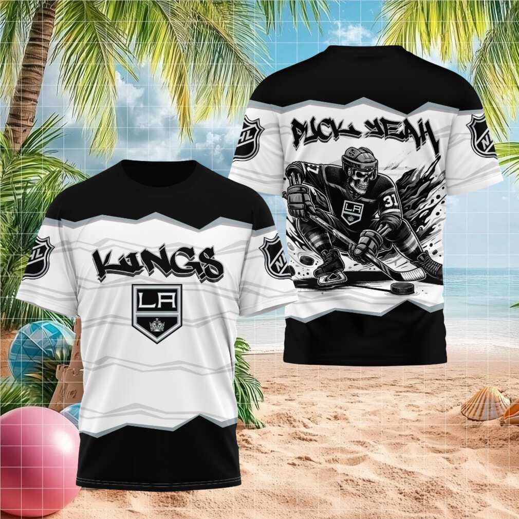 Los Angeles Kings Hockey Skeleton Skull Graffiti Shirt