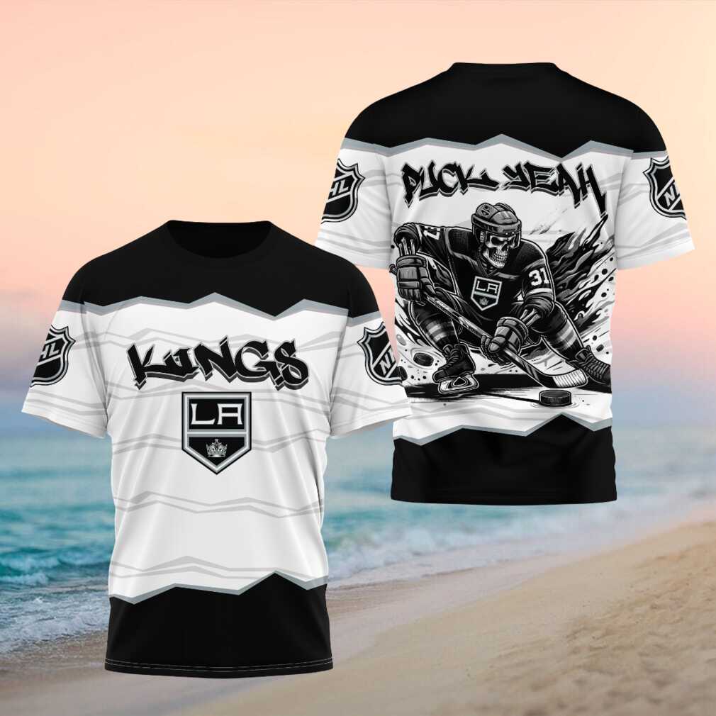 Los Angeles Kings Hockey Skeleton Skull Graffiti Shirt