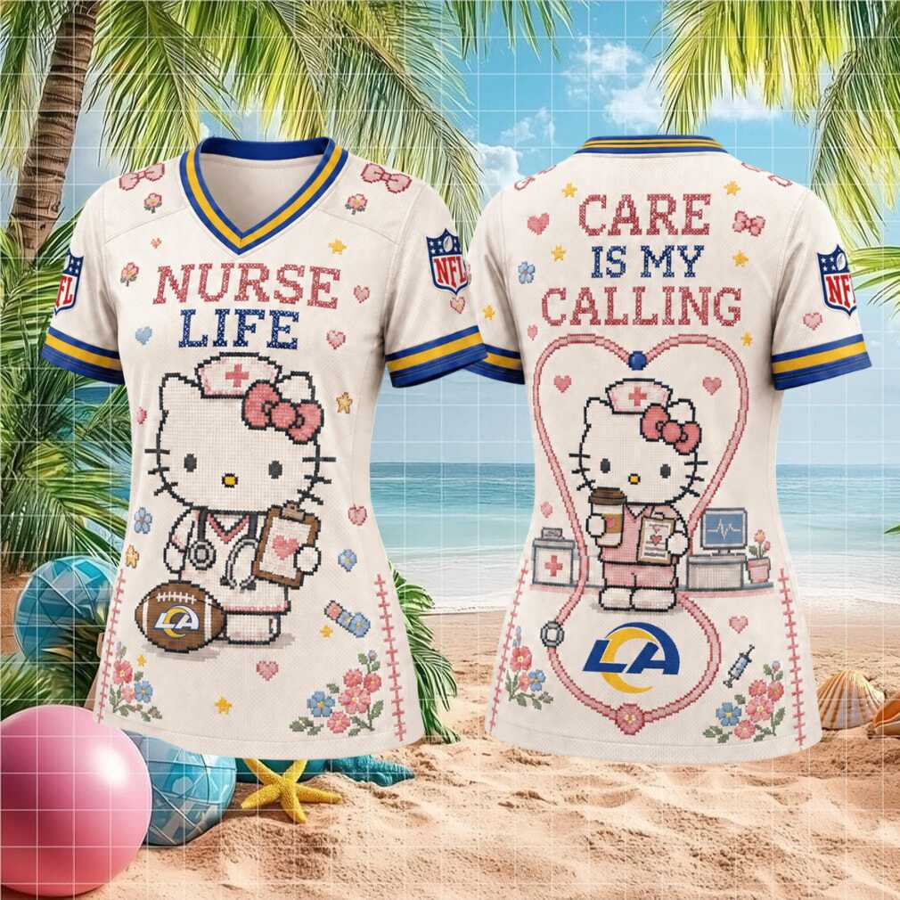 Los Angeles Nurse Life Hello Kitty Football Shirt