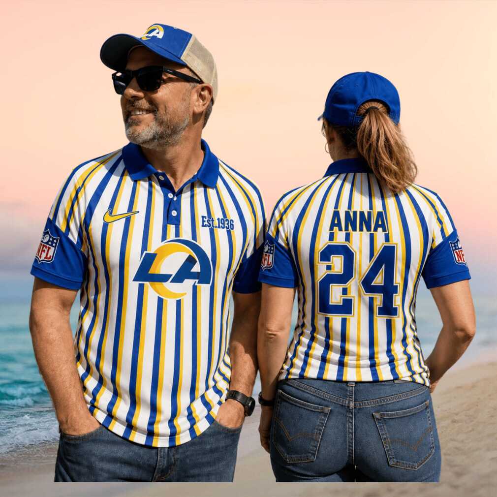 Los Angeles Rams Custom Name Number Referee Stripe Est 1936 Football Fans Men Women Shirt