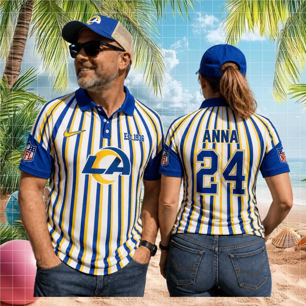 Los Angeles Rams Custom Name Number Referee Stripe Est 1936 Football Fans Men Women Shirt