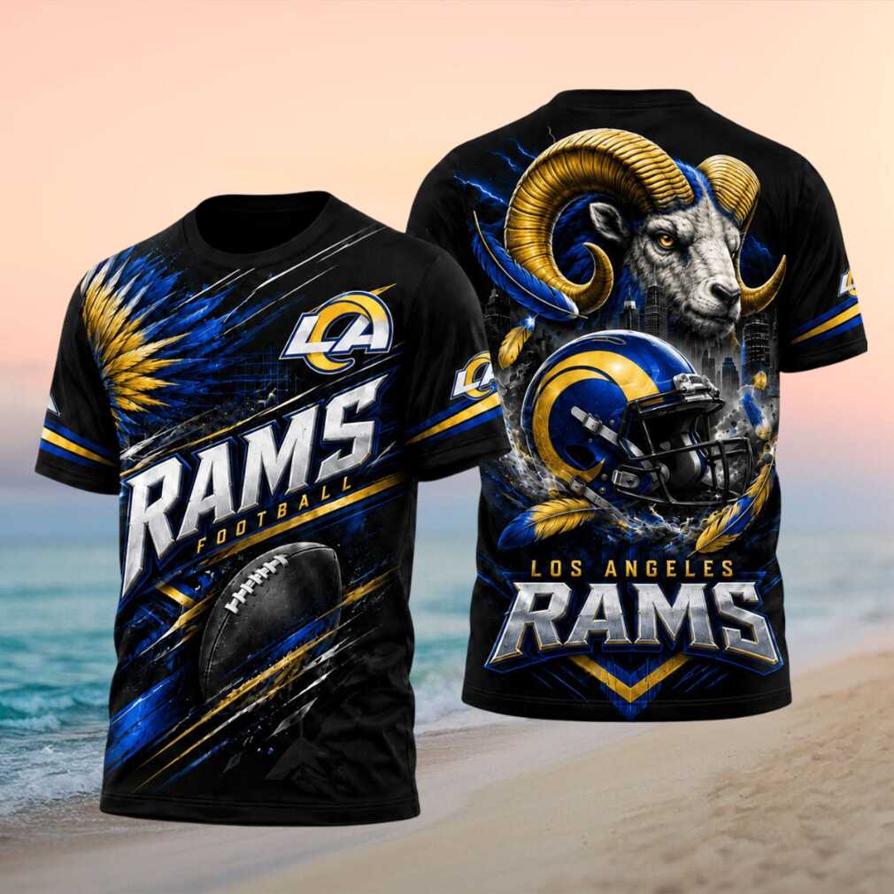 Los Angeles Rams Football Horned Ram Helmet Graphic Shirt