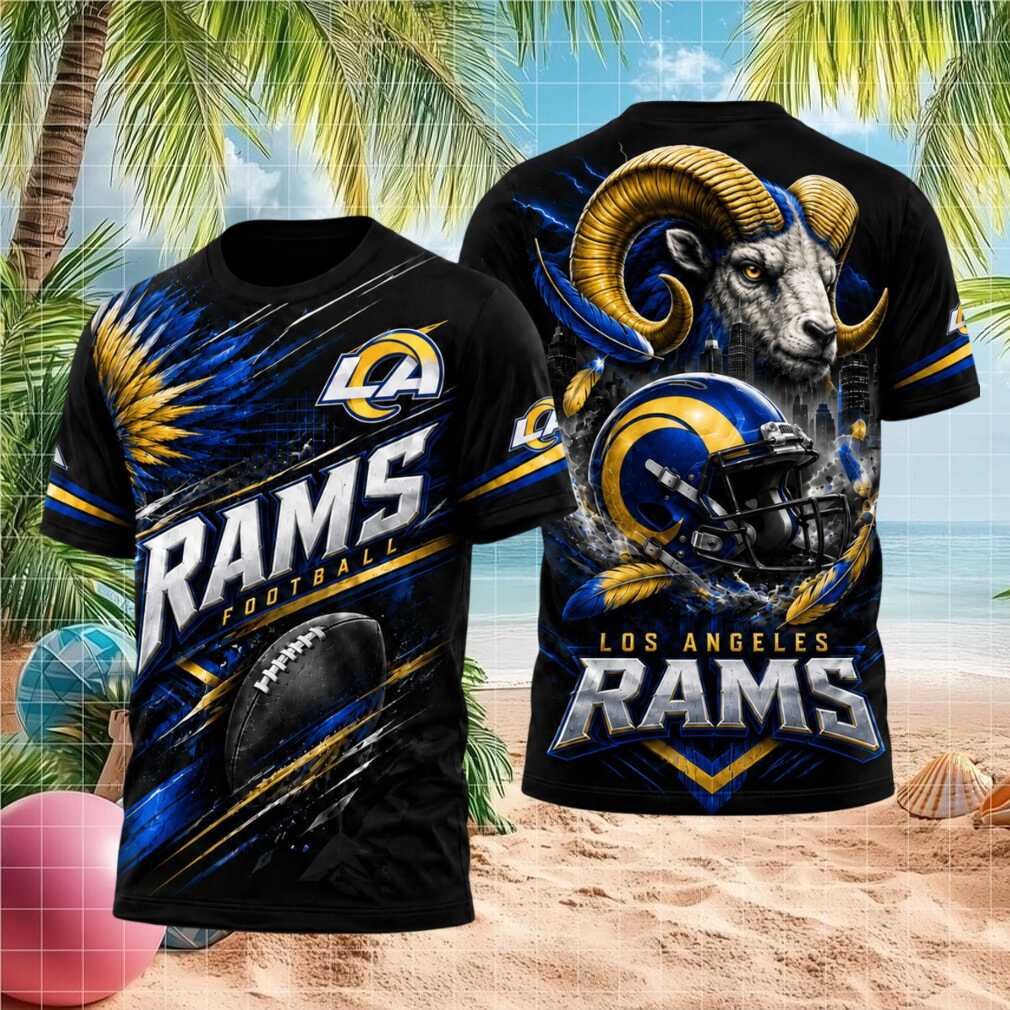 Los Angeles Rams Football Horned Ram Helmet Graphic Shirt