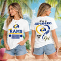 Los Angeles Rams Jeep Heartbeat Kind Of Girl Women Shirt - Limotees LLC