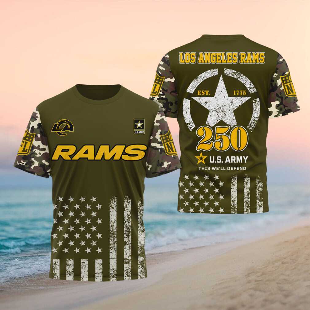 Los Angeles Rams U.S. Army 250th Anniversary Retro Men Women Fans Shirt
