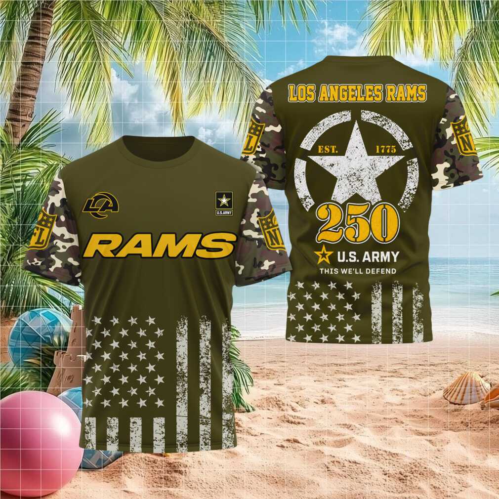 Los Angeles Rams U.S. Army 250th Anniversary Retro Men Women Fans Shirt