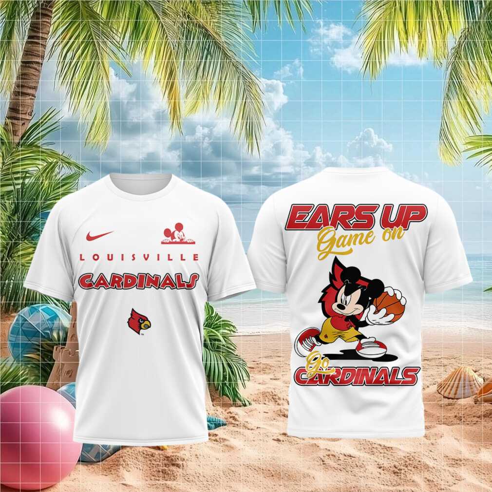 Louisville Cardinals Mouse Basketball Ears Up Game On Shirt
