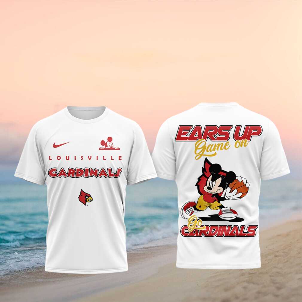 Louisville Cardinals Mouse Basketball Ears Up Game On Shirt