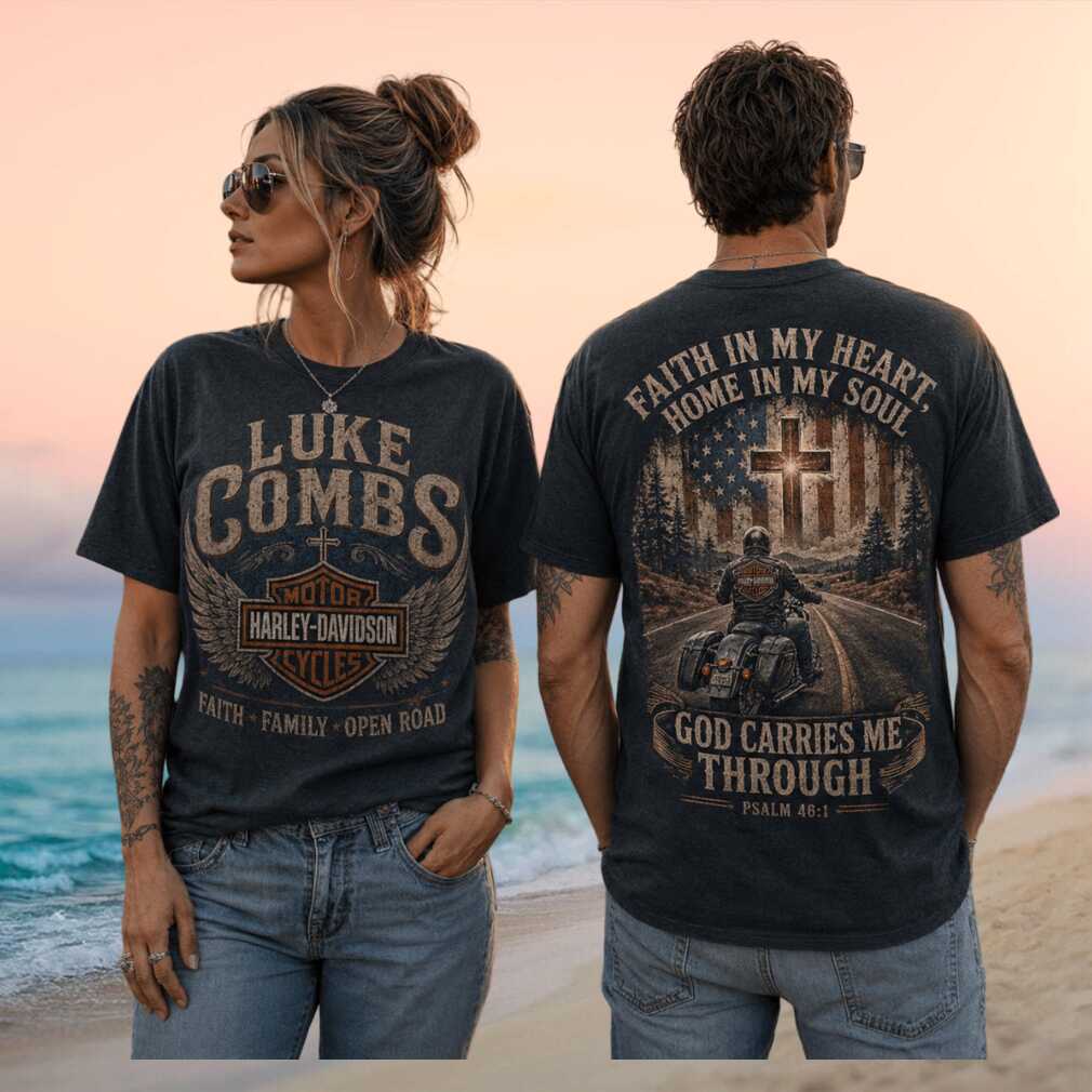 Luke Combs Harley Davidson Faith In My Heart Country Tour Retro Wear Shirt - Limotees LLC