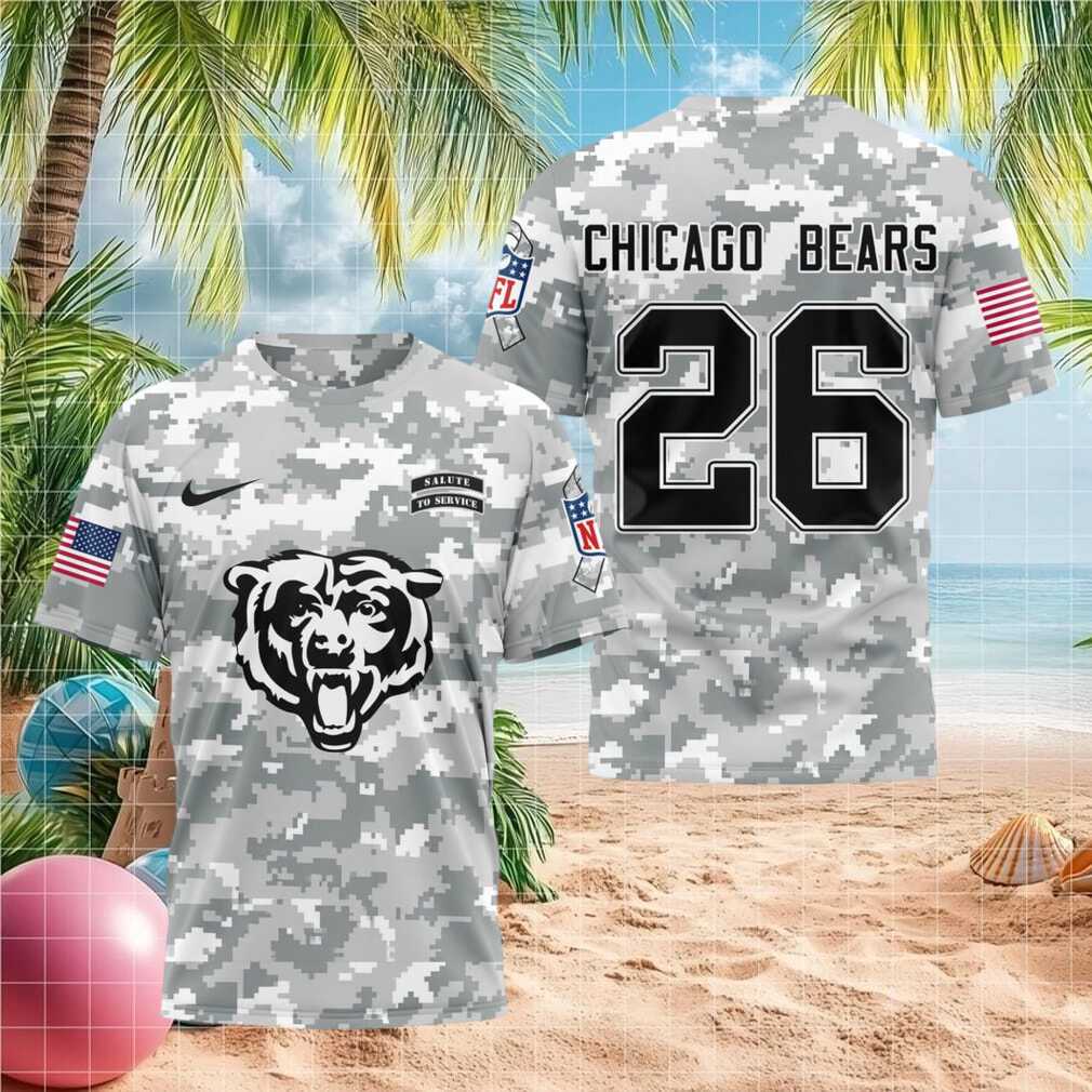 Chicago Bears Salute To Service Camo Football Shirt