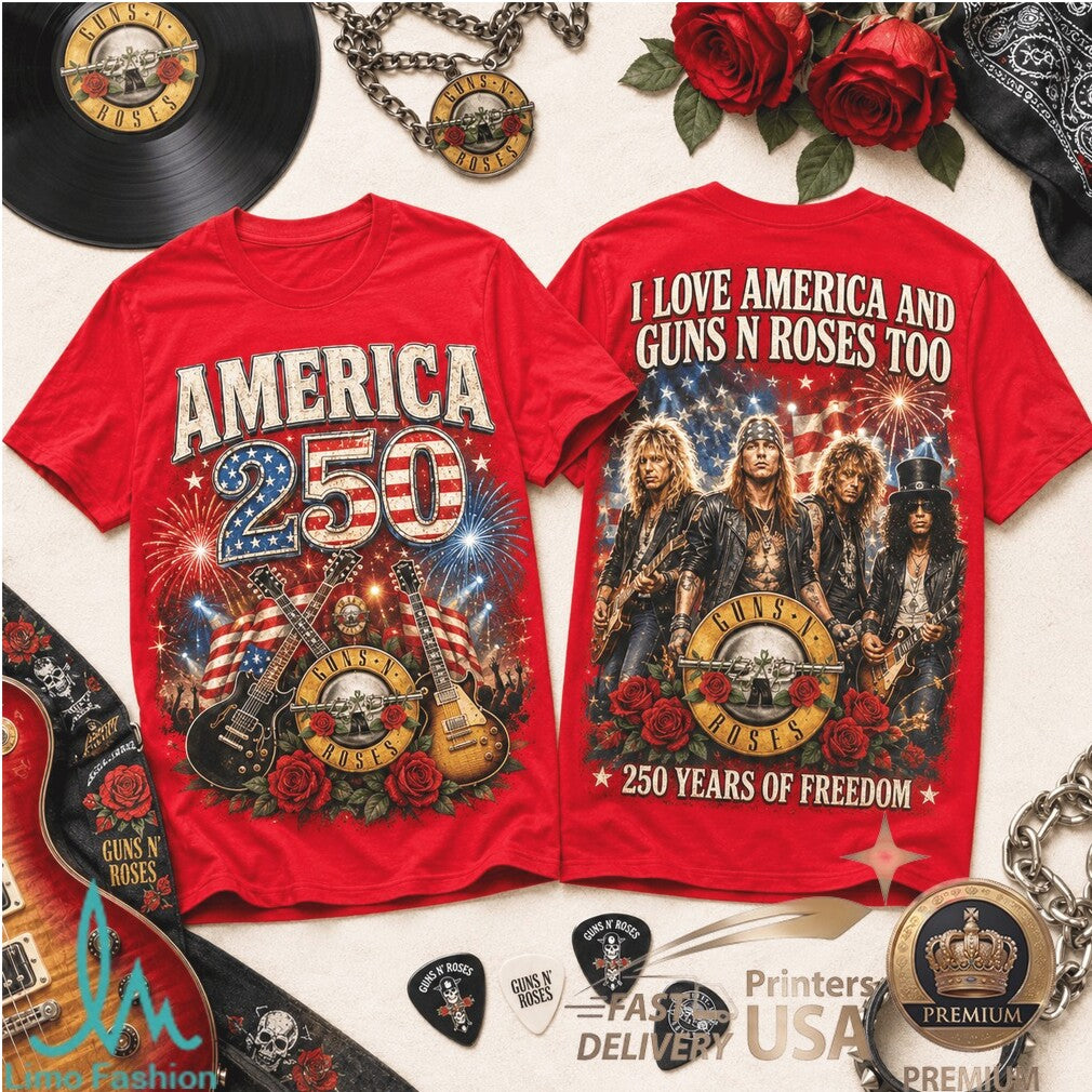 Guns N Roses America 250 Years Of Freedom Patriotic Rock Shirt