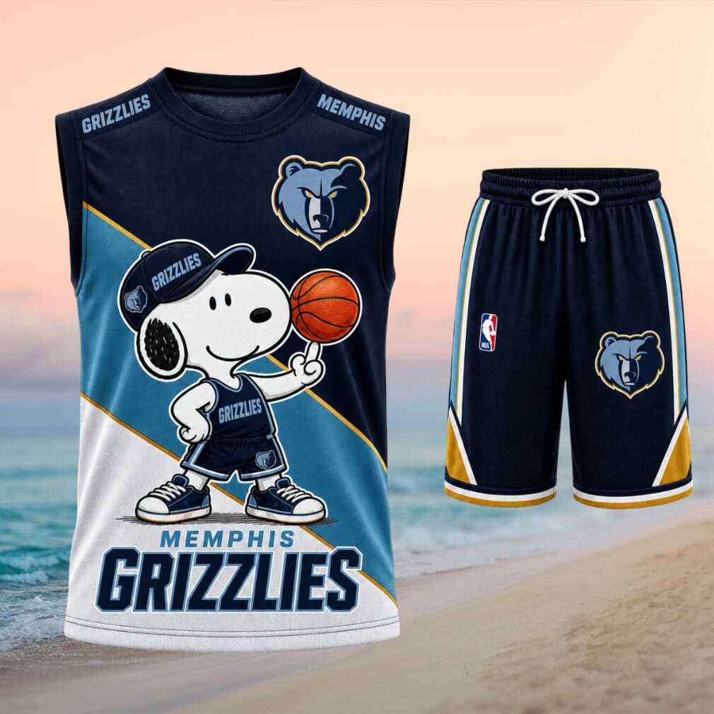 Memphis Grizzlies Snoopy Mascot Basketball Shorts Shirt