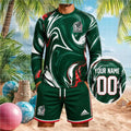 Mexico National Football Team Marbled Green White Number Men Fans Shirt
