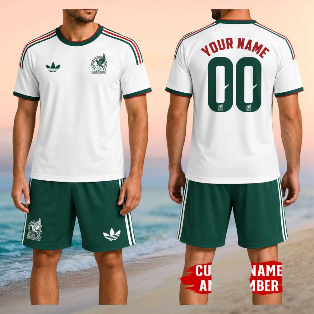 Mexico National Football Team Retro Style Customized Name Number Match Day Women Shirt - Limotees LLC