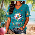 Miami Dolphins Autism Awareness Puzzle Piece Fan Shirt