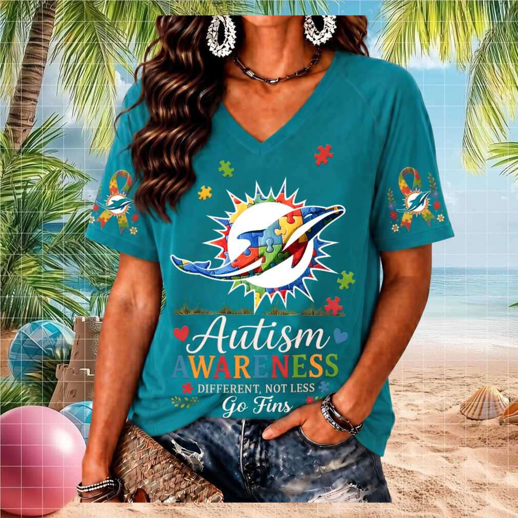 Miami Dolphins Autism Awareness Puzzle Piece Fan Shirt