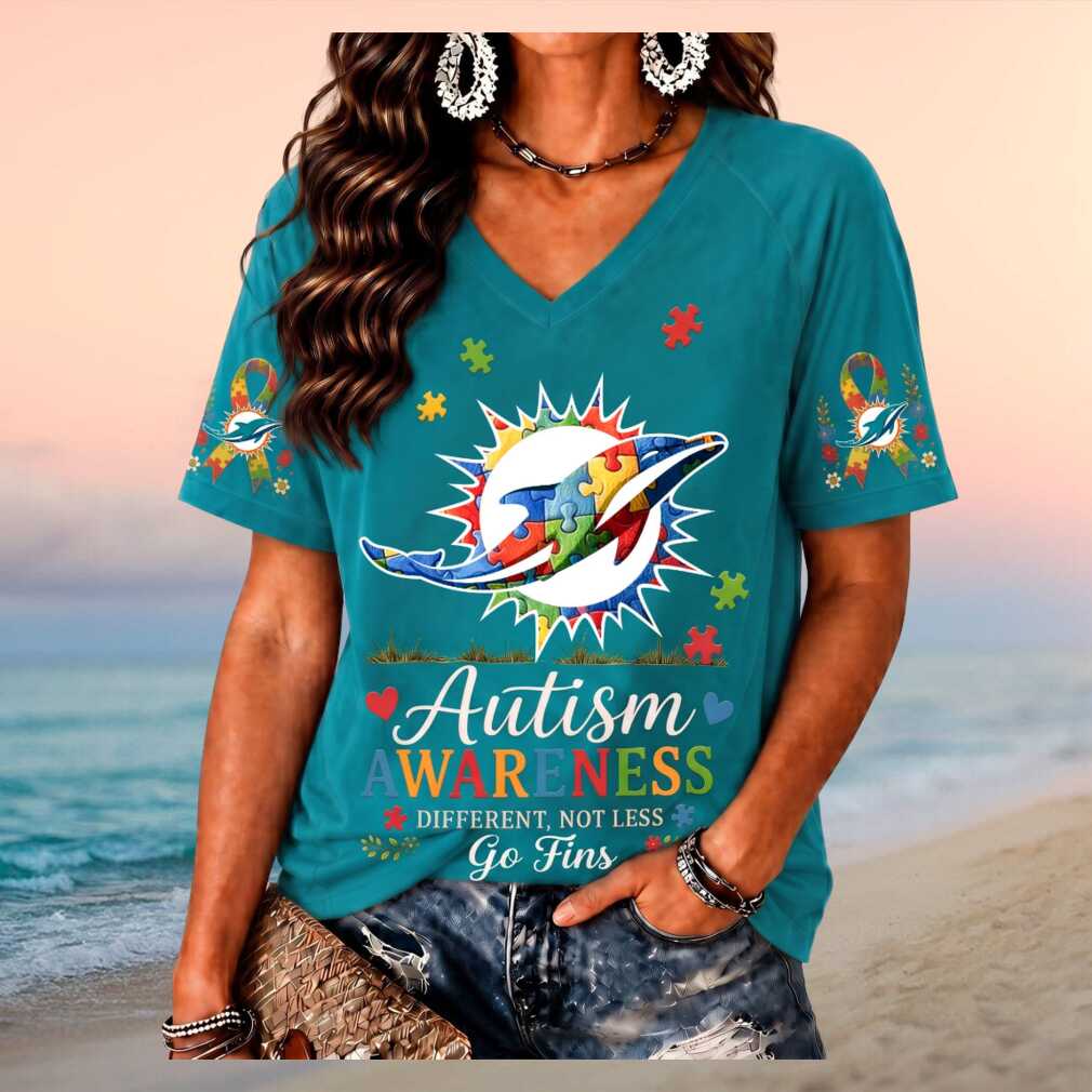 Miami Dolphins Autism Awareness Puzzle Piece Fan Shirt