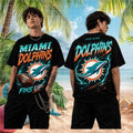 Miami Dolphins Fins Up Football Fans Retro Vintage Personalized Name Men Women Shirt - Limotees LLC
