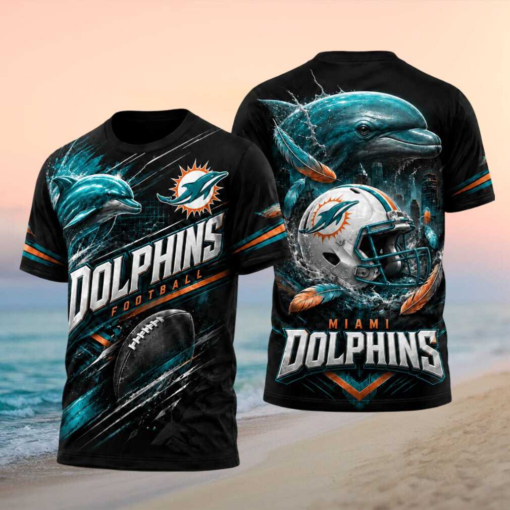 Miami Dolphins Football Aquatic Dolphin Helmet Shirt