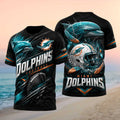 Miami Dolphins Football Aquatic Dolphin Helmet Shirt