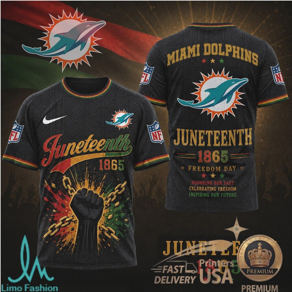 Miami Dolphins Juneteenth 1865 Freedom Day Black History T Shirt