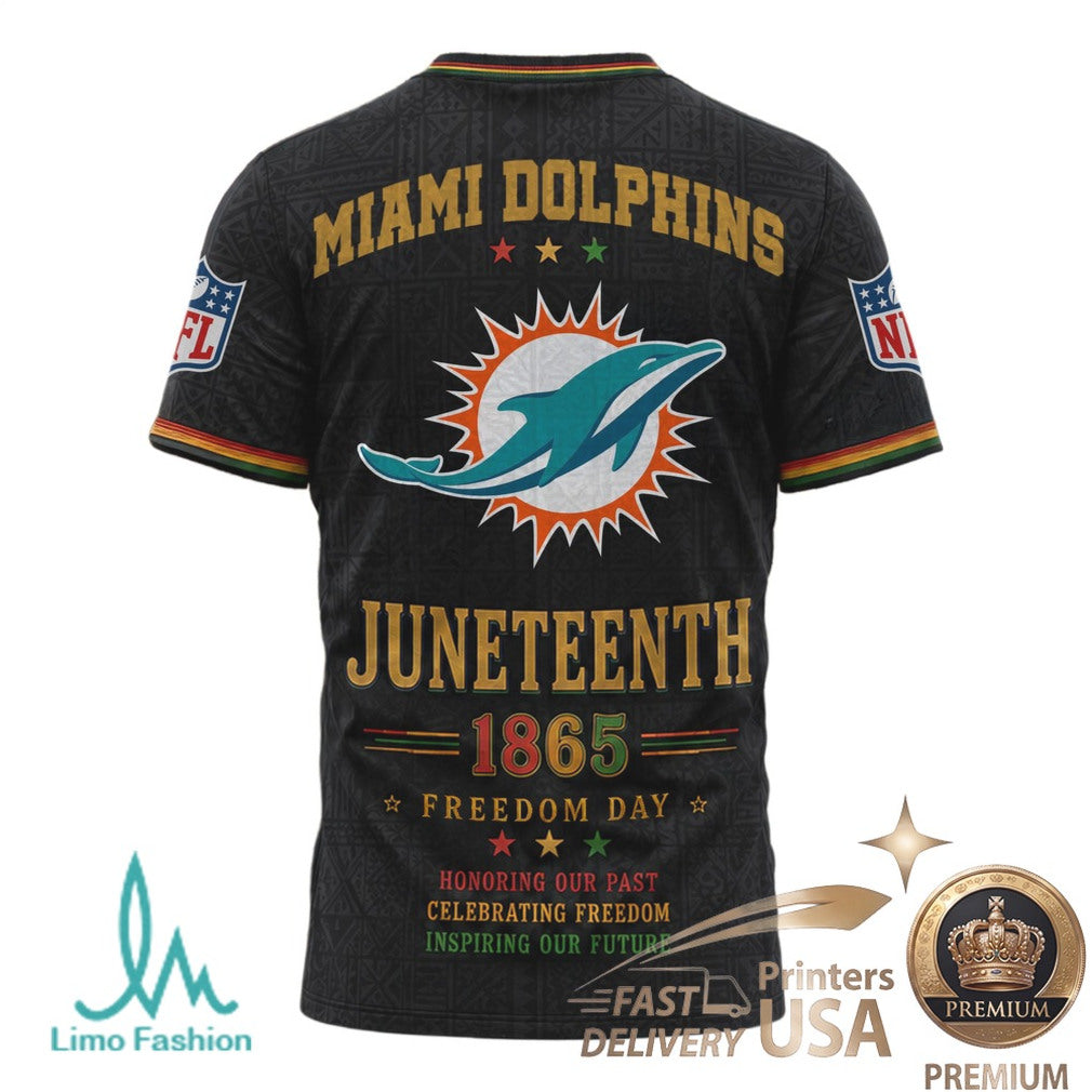 Miami Dolphins Juneteenth 1865 Freedom Day Black History T Shirt