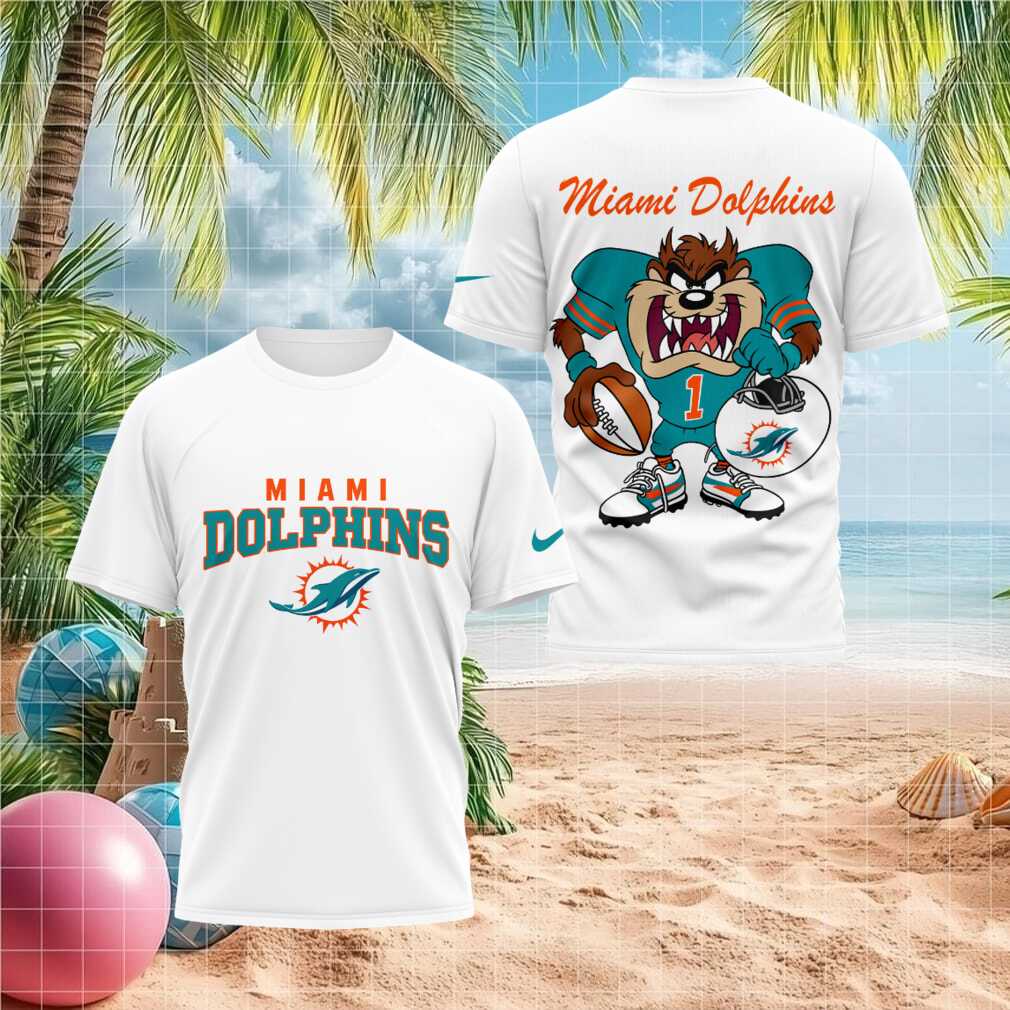 Miami Dolphins Taz Football Mascot T Shirt