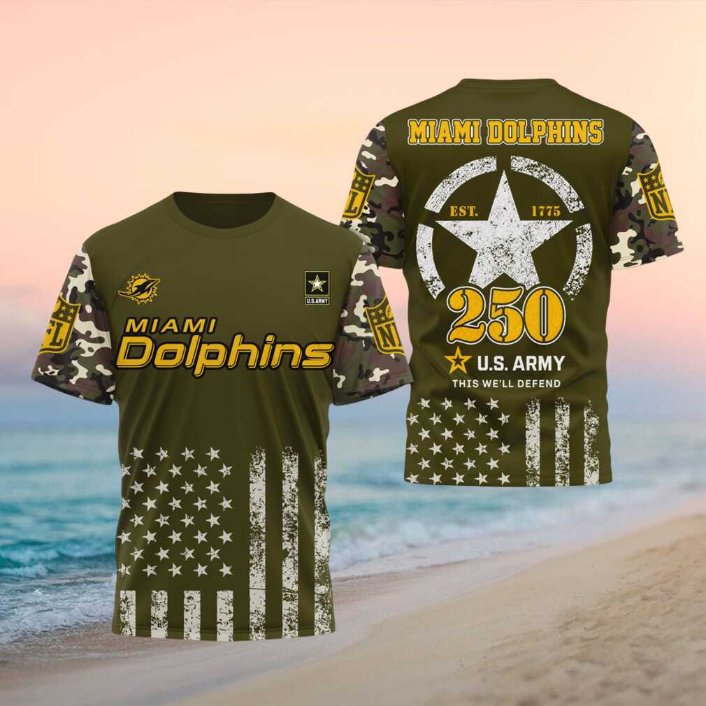 Miami Dolphins U.S. Army 250th Anniversary Men Women Fans Shirt