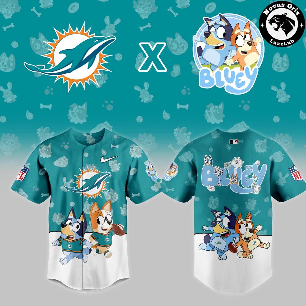 Miami Dolphins x Bluey Night NFL Custom Edition Jersey