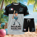 Miami Marlins Baseball Cartoon Player Shorts Shirt