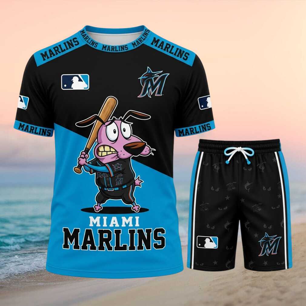 Miami Marlins Courage The Cowardly Dog Baseball Shirt