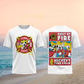 Mickey's Fire Crew Disney Characters Built By Fire Department Kids and Family Shirt - Limotees LLC
