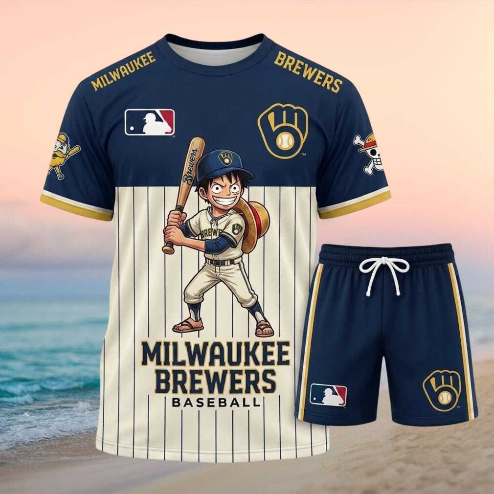 Milwaukee Brewers Luffy Anime Baseball Shorts Shirt