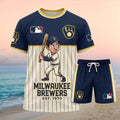 Milwaukee Brewers Mr Bean Baseball Batter Vintage Pajama Shorts Shirt