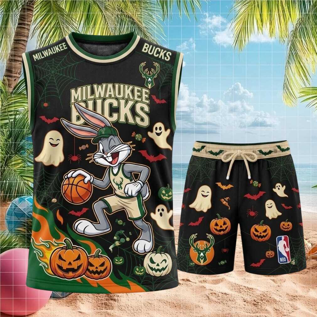 Milwaukee Bucks Bugs Bunny Halloween Ghost Basketball Shirt