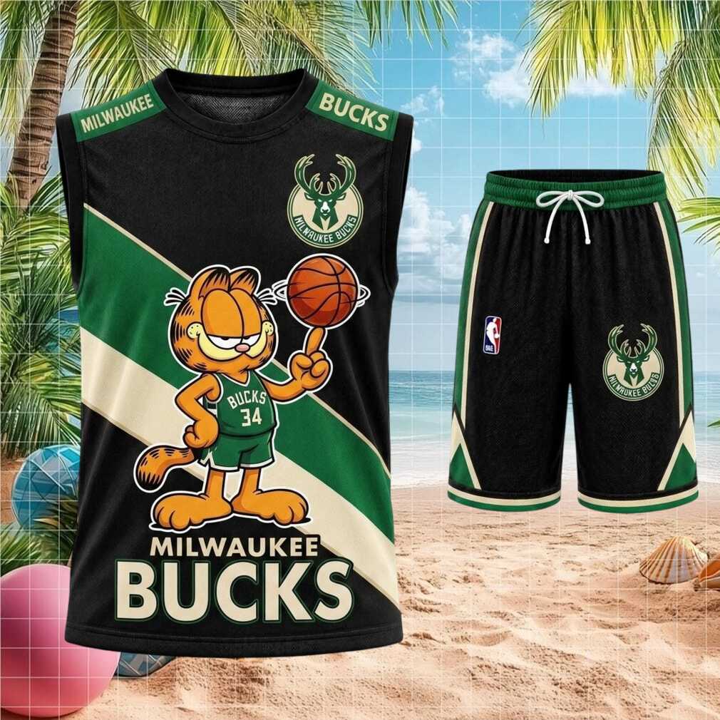 Milwaukee Bucks Garfield Basketball Shirt