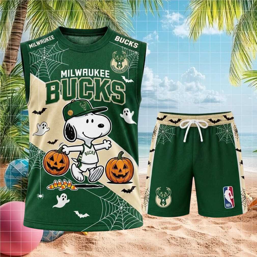 Milwaukee Bucks Snoopy Halloween Basketball Shirt