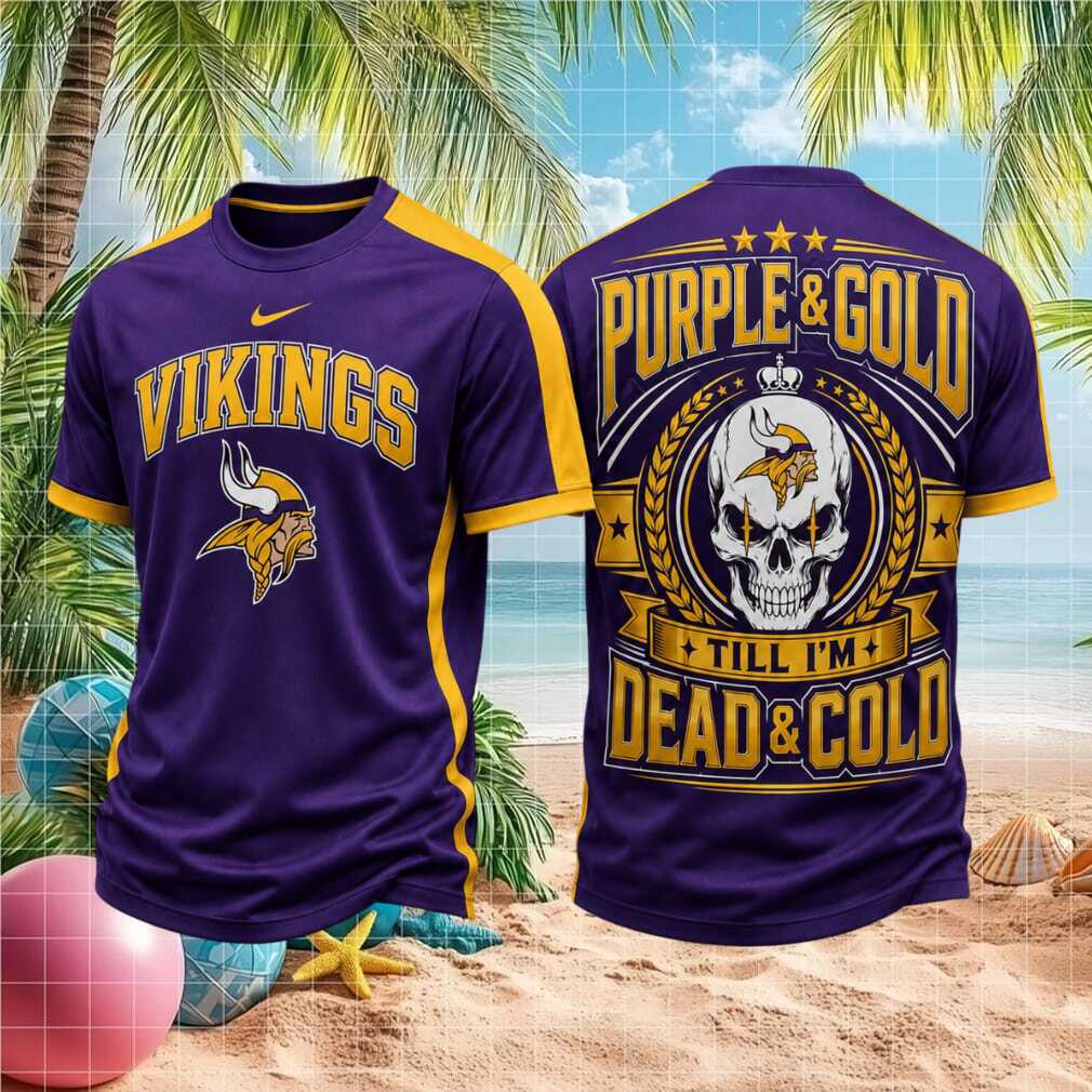 Minnesota Football Skull Purple And Gold Shirt