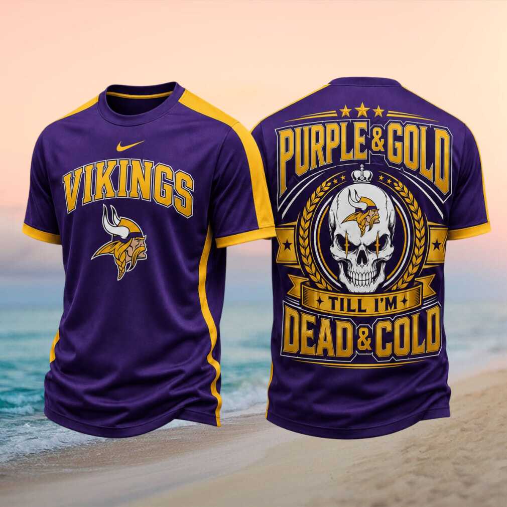 Minnesota Football Skull Purple And Gold Shirt