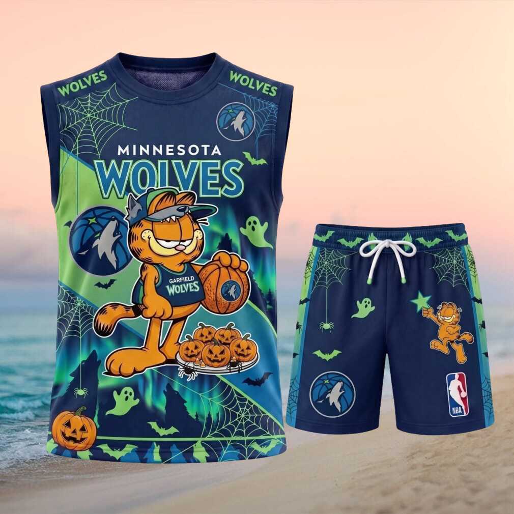 Minnesota Timberwolves Garfield Halloween Basketball Shirt