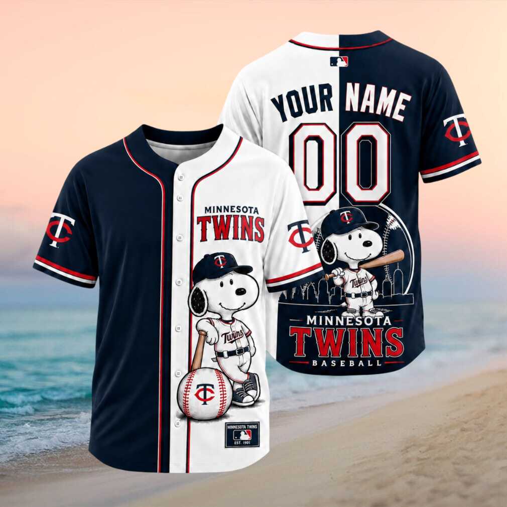 Minnesota Twins Snoopy Dog Baseball Skyline Custom Baseball Jersey