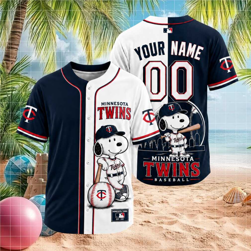 Minnesota Twins Snoopy Dog Baseball Skyline Custom Baseball Jersey