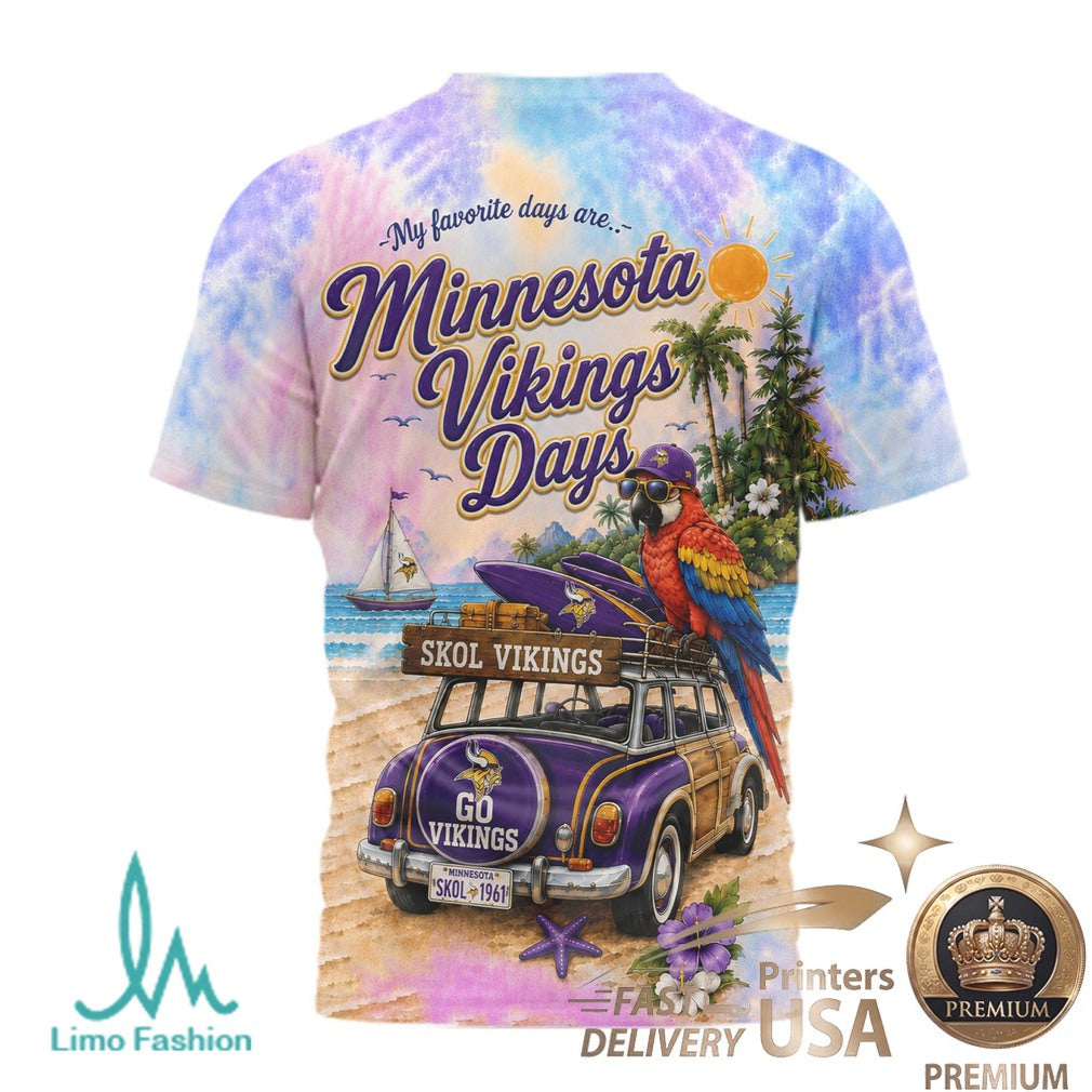 Minnesota Vikings Beach Parrot Tropical Summer T Shirt - Limotees LLC
