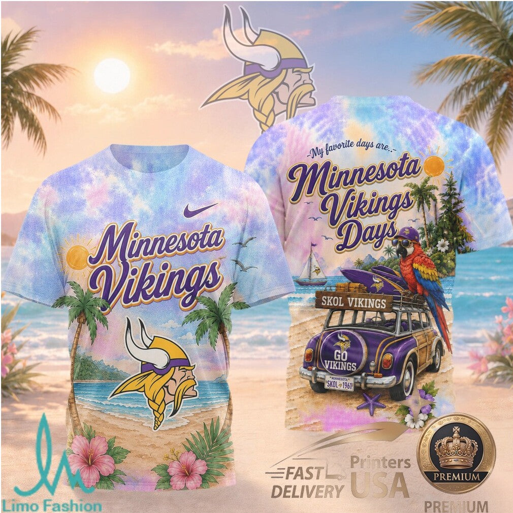 Minnesota Vikings Beach Parrot Tropical Summer T Shirt - Limotees LLC